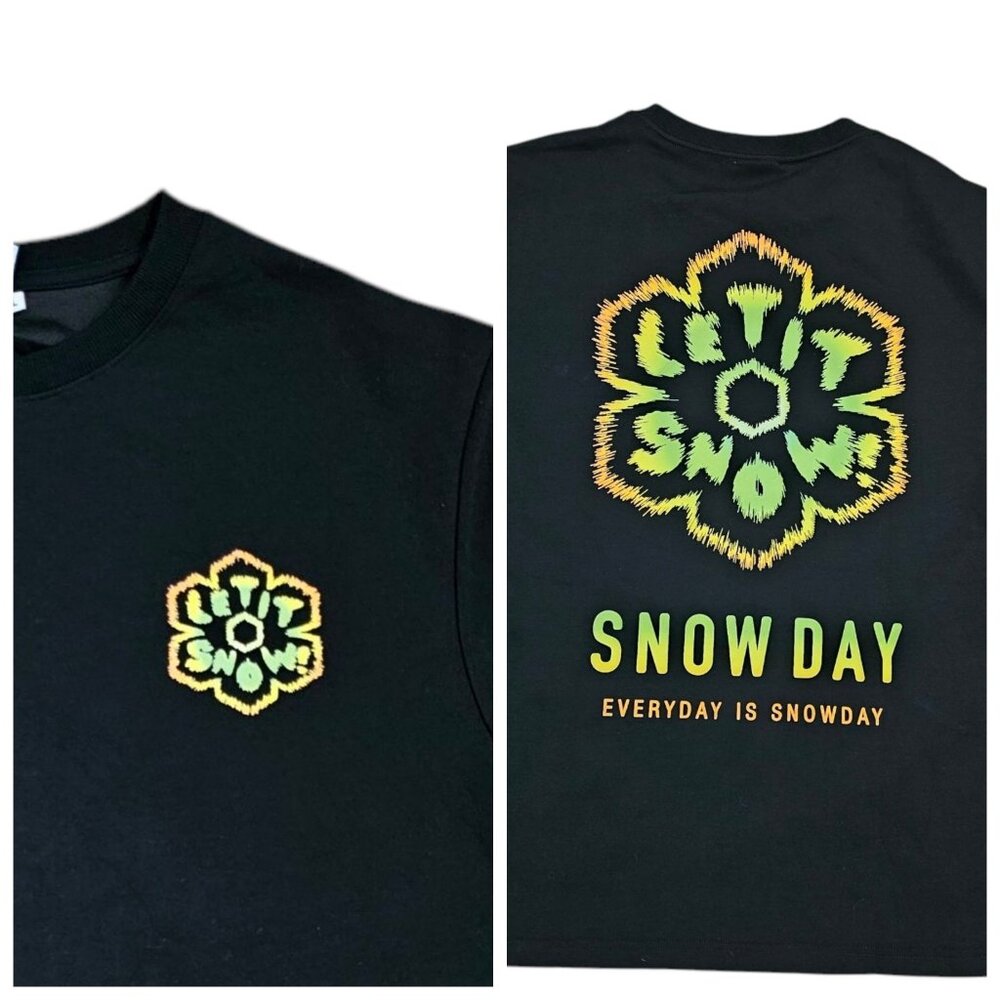 Snow Day Streetwear‎ Tshirt Black Thick Logo NWOT Let It Snow Size L Large